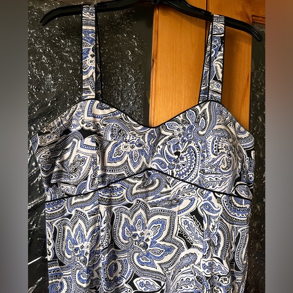 R&K Blue, White & Black Petite Summer Dress - Picture 2 of 6